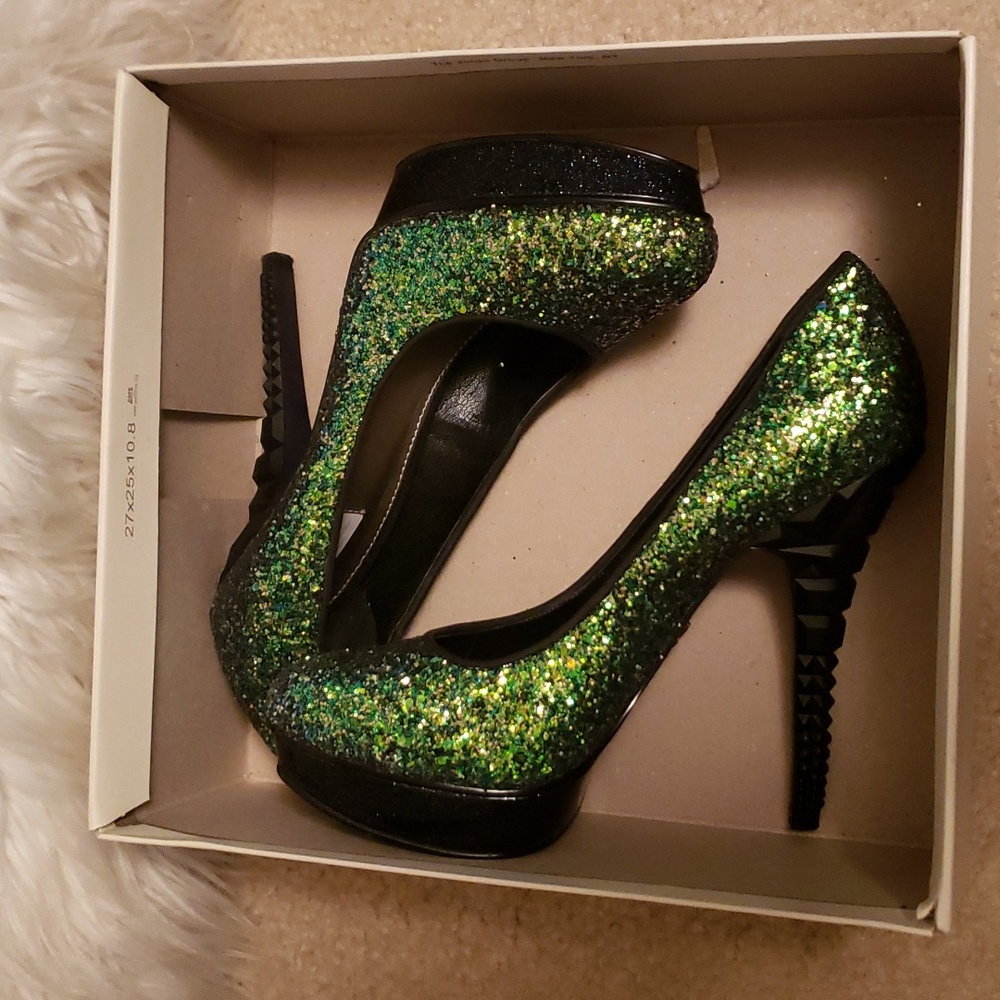Green Glittery Rachel Roy Heels